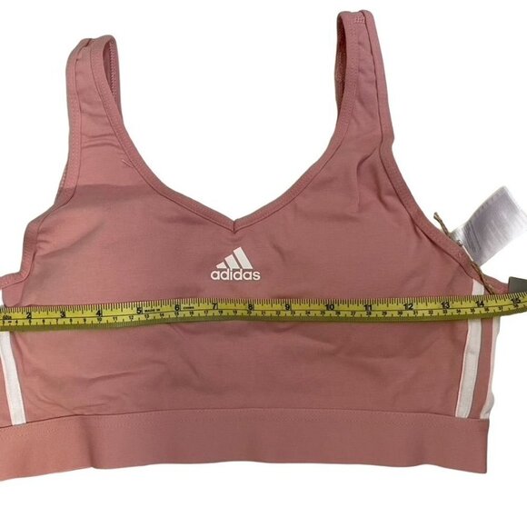 ADIDAS ESSENTIALS 3-STRIPES CROP TOP SZ MED Wonder Mauve / White - Picture 7 of 11